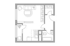 Планировка квартиры студии, 32,38 м2