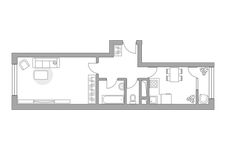 Планировка 1-комнатной квартиры, 40,38 м2