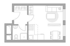Планировка квартиры студии, 23,39 м2