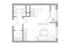 Планировка квартиры студии, 32,39 м2
