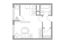 Планировка квартиры студии, 32,2 м2