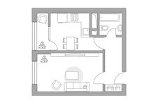 Планировка 1-комнатной квартиры, 36,5 м2