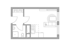 Планировка квартиры студии, 23,79 м2