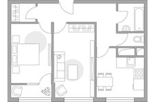 Планировка 2-комнатной квартиры, 49,87 м2