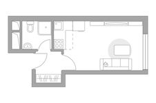 Планировка квартиры студии, 21,31 м2