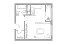 Планировка квартиры студии, 31,06 м2