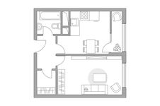 Планировка 1-комнатной квартиры, 37,12 м2