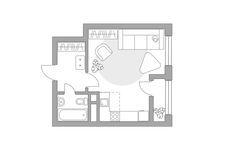 Планировка квартиры студии, 31,92 м2