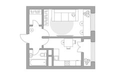 Планировка 1-комнатной квартиры, 32,43 м2