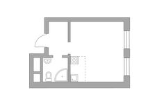 Планировка квартиры студии, 23,36 м2