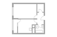 Планировка 1-комнатной квартиры, 36,97 м2