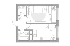 Планировка 1-комнатной квартиры, 32,43 м2