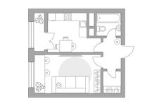 Планировка 1-комнатной квартиры, 34,17 м2
