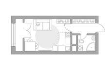 Планировка квартиры студии, 24,46 м2