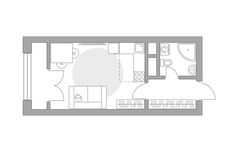 Планировка квартиры студии, 23,62 м2