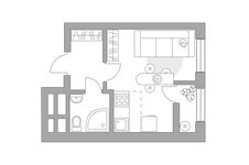 Планировка квартиры студии, 23,51 м2