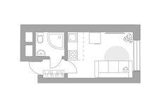 Планировка квартиры студии, 19,95 м2