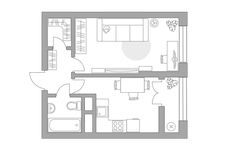 Планировка 1-комнатной квартиры, 31,65 м2