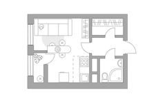 Планировка квартиры студии, 26,91 м2