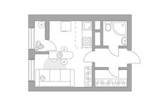 Планировка квартиры студии, 26,75 м2