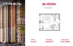 Планировка квартиры студии, 32 м2