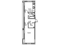 Планировка 1-комнатной квартиры, 39,83 м2