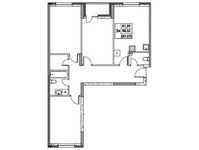 Планировка 3-комнатной квартиры, 87,57 м2