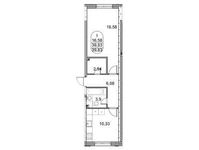 Планировка 1-комнатной квартиры, 39,8 м2