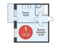 Планировка квартиры студии, 33,5 м2