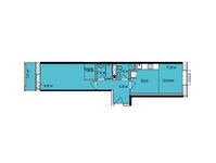 Планировка 2-комнатной квартиры, 46,84 м2