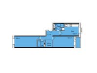 Планировка 2-комнатной квартиры, 62,02 м2