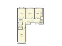 Планировка 3-комнатной квартиры, 67,63 м2