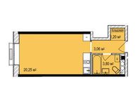 Планировка квартиры студии, 28,31 м2