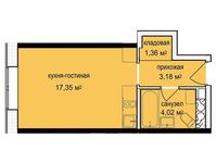 Планировка квартиры студии, 26,31 м2