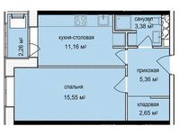 Планировка 1-комнатной квартиры, 39,84 м2