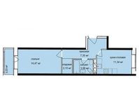 Планировка 1-комнатной квартиры, 41,12 м2