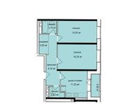 Планировка 2-комнатной квартиры, 62,09 м2