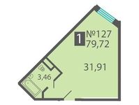 Планировка квартиры студии, 70,81 м2