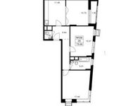 Планировка 2-комнатной квартиры, 75,06 м2