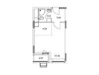 Планировка квартиры студии, 27,4 м2
