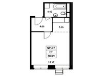 Планировка квартиры студии, 30,89 м2