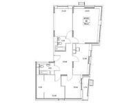 Планировка 4-комнатной квартиры, 98,62 м2