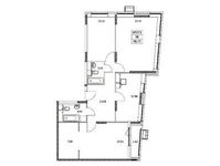 Планировка 3-комнатной квартиры, 98,77 м2