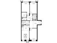 Планировка 3-комнатной квартиры, 87,32 м2
