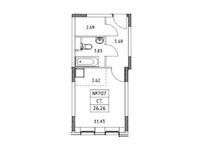 Планировка квартиры студии, 26,26 м2