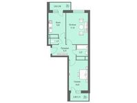 Планировка 2-комнатной квартиры, 58,09 м2
