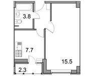 Планировка 1-комнатной квартиры, 30,8 м2