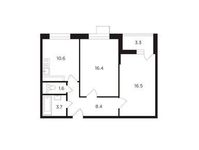 Планировка 2-комнатной квартиры, 58,81 м2