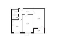 Планировка 2-комнатной квартиры, 64,48 м2