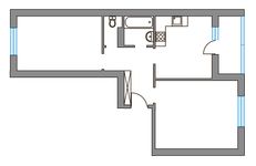 Планировка 2-комнатной квартиры, 60,7 м2